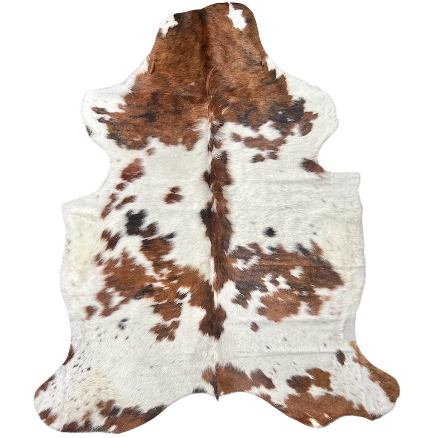 Large Tricolor Cowhide Rug L375 - 5.7x 6.4 ft