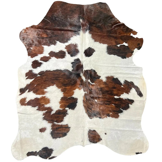 Large Tricolor Cowhide Rug L381 - 5.2x 5.7 ft