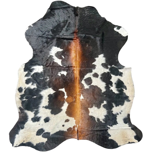 Large Tricolor Cowhide Rug L388 - 5.9x 6.2ft