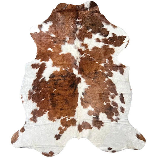 Large Tricolor Cowhide Rug L395 - 5.6x 6.1ft