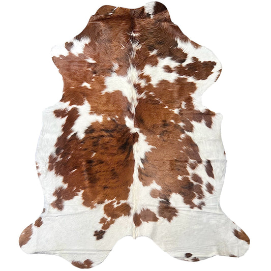 Large Tricolor Cowhide Rug L395 - 5.6x 6.1ft