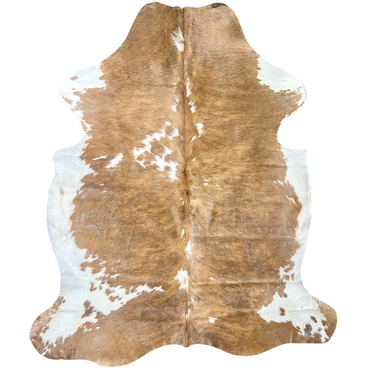 Large Tricolor Cowhide Rug L397 - 5.10x 6.2 ft