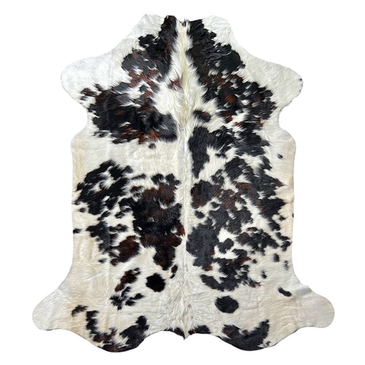 Large Tricolor Cowhide Rug L544 - 5.10x 7 ft