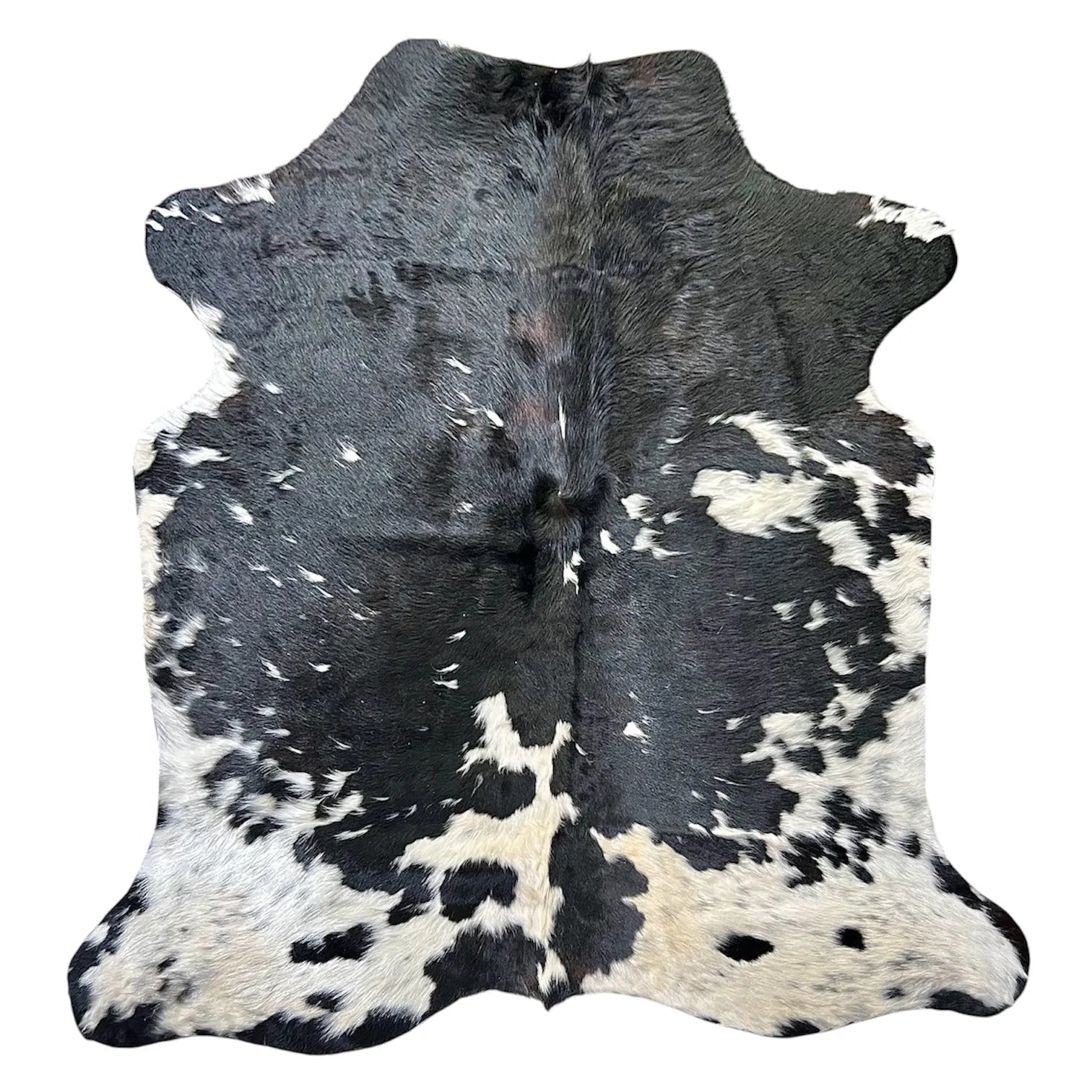 Large Tricolor Cowhide Rug M547 - 5.8x 6.6 ft
