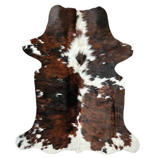 Large Tricolor Cowhide Rug M581 - 4.3x 5 ft
