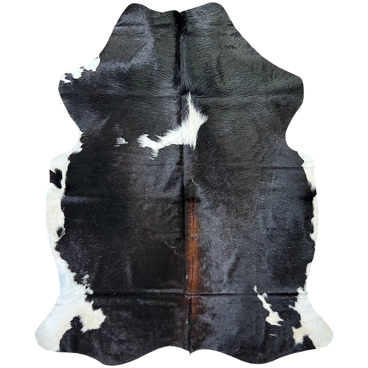 Large Tricolor Cowhide Rug N493 - 5.6x 6.3 ft