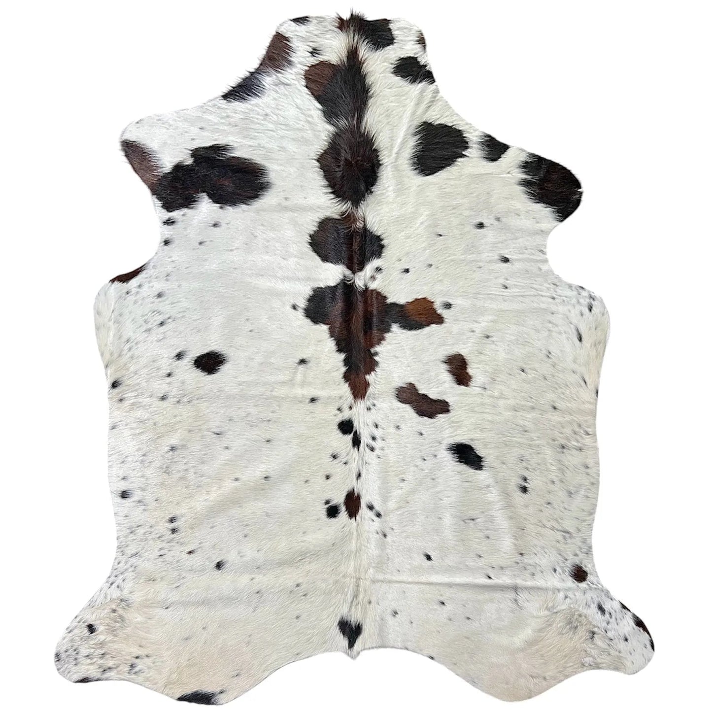 Large Tricolor Cowhide Rug N505 - 5.6x 6.2 ft