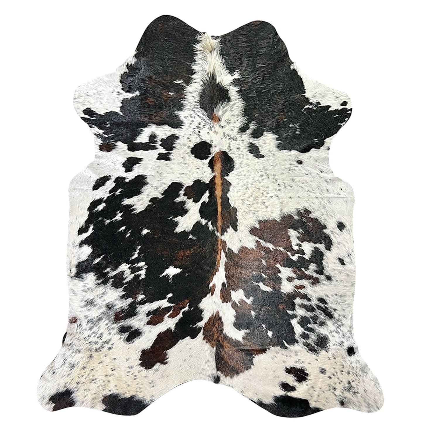 Large Tricolor Cowhide Rug O511 - 5.7x 7 ft