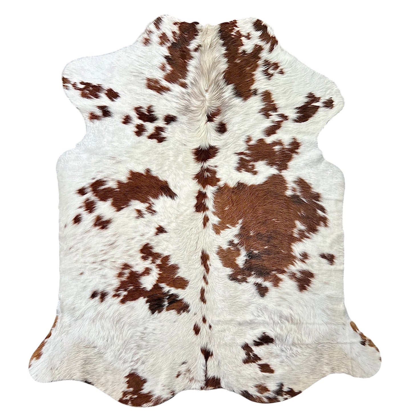 Large Tricolor Cowhide Rug O512 - 5.10x 6.10 ft