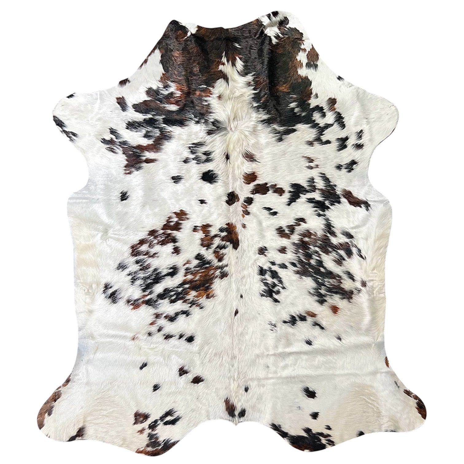 Large Tricolor Cowhide Rug O526 - 5.7x 6.9 ft
