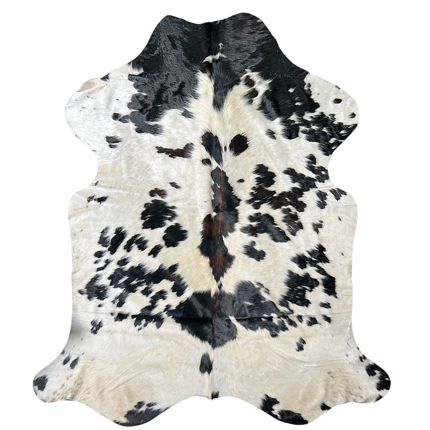 Large Tricolor Cowhide Rug O531 - 6.9x 7.8 ft