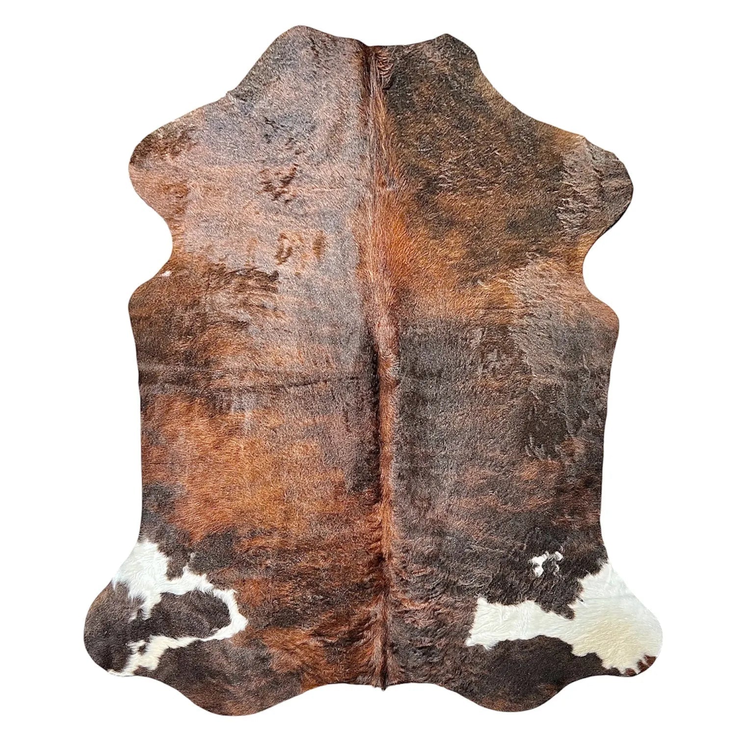 Large Tricolor Cowhide Rug P545 - 5x 6 ft