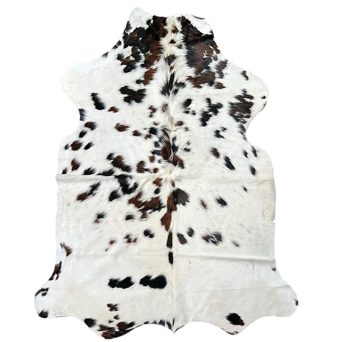 Large Tricolor Cowhide Rug R607 - 5.2x6.5 ft