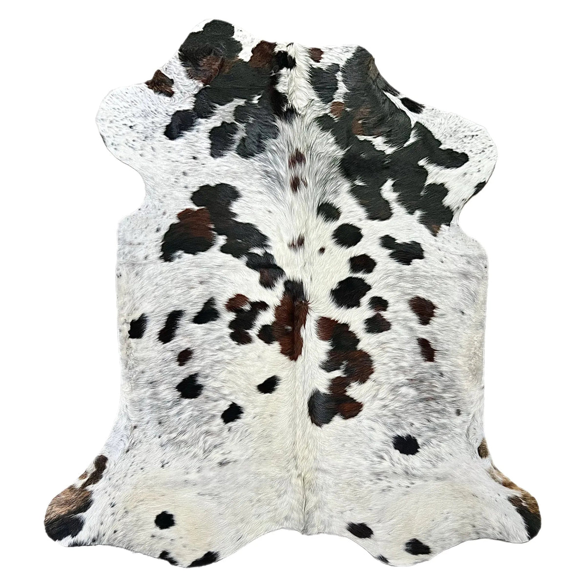 Large Tricolor Cowhide Rug S618 - 6.4x7.3 ft