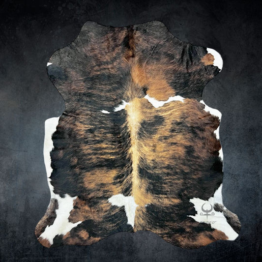 Large Tricolor Cowhide Rug Size 5.1 x 5.7 ft - 4950 - Rodeo Cowhide Rugs