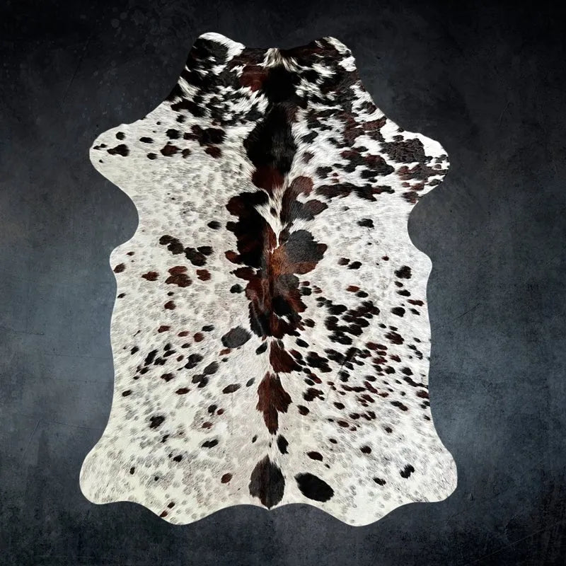 Large Tricolor Cowhide Rug Size 5.1x 6.10 ft - 5303J