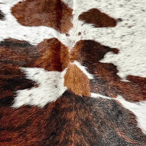 Large Tricolor Cowhide Rug Size 5.8 x 6.7 ft - 5350P