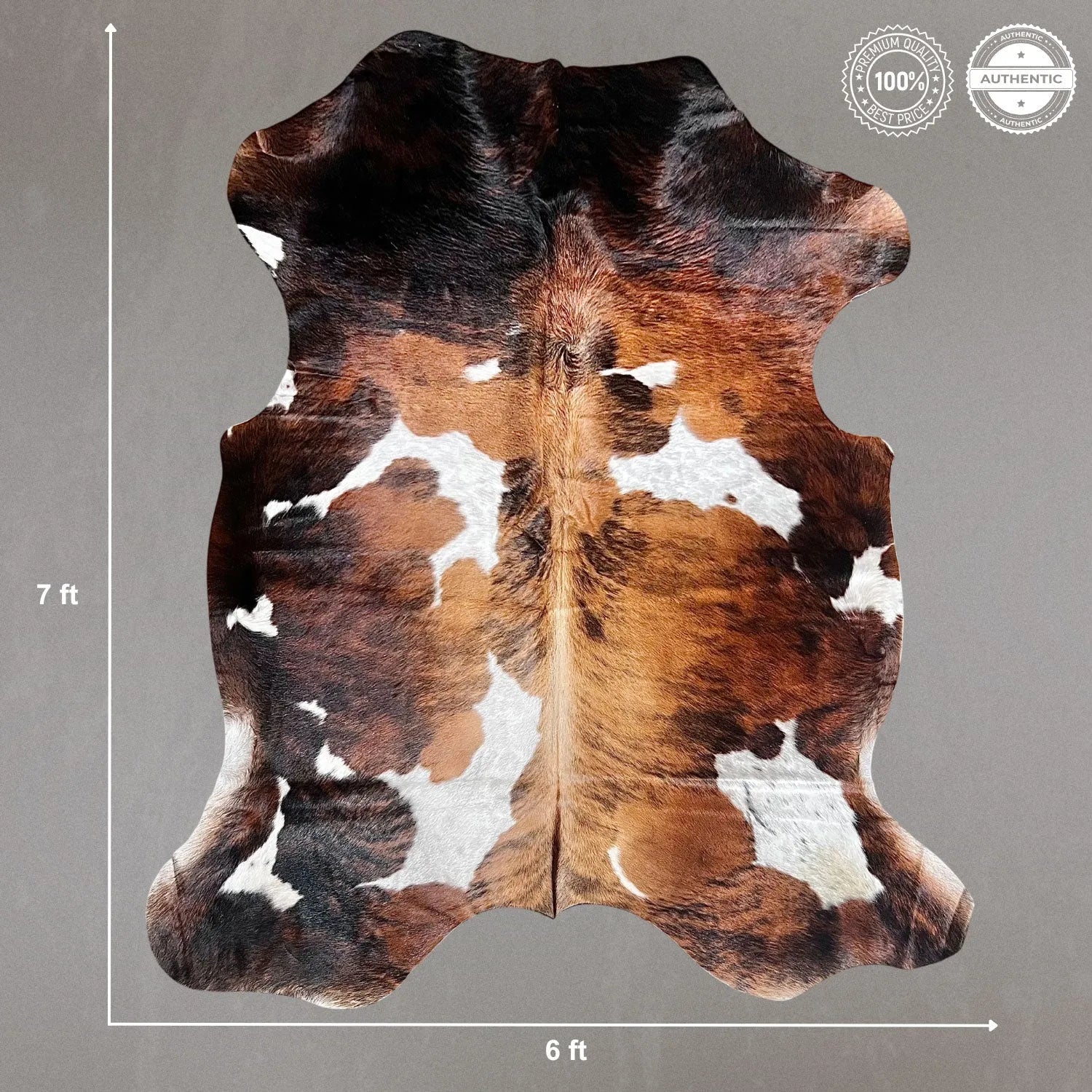 Large Tricolor Cowhide Size 6x 7ft - 5231E