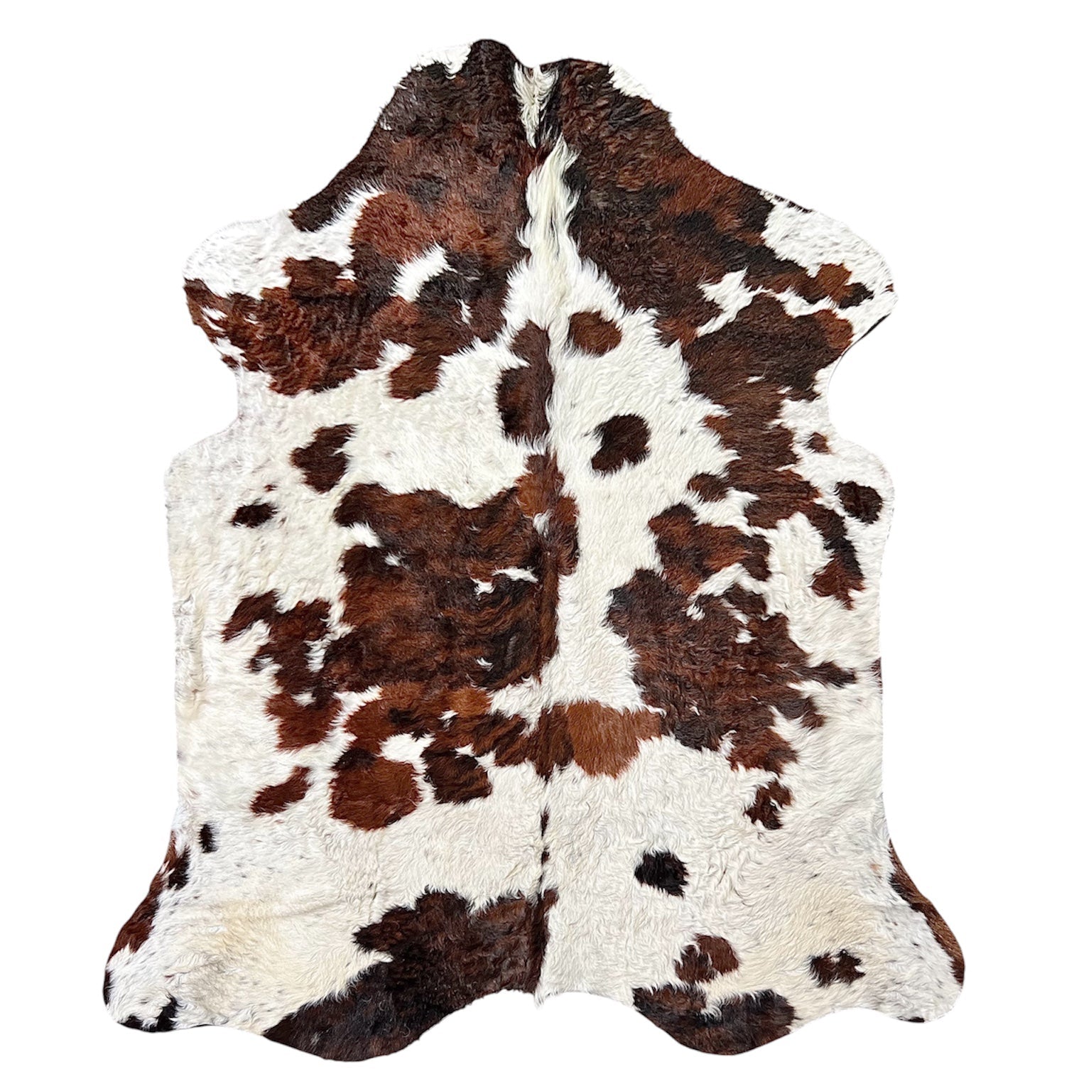 Large Trioclor Cowhide Rug O518 - 5.5x 6.2 ft