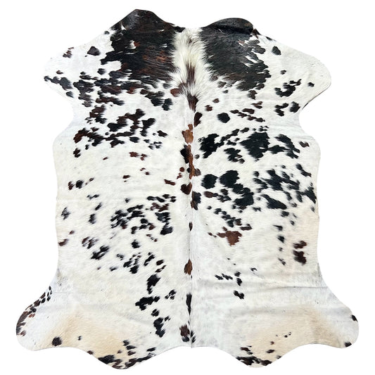 Large Trioclor Cowhide Rug O519 - 5.9x 6.5 ft