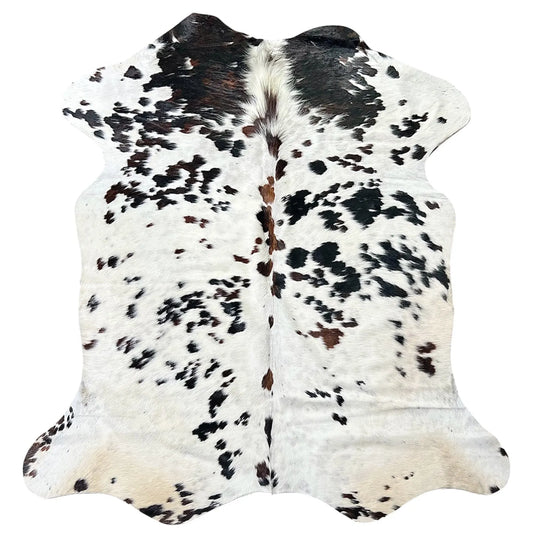 Large Trioclor Cowhide Rug O519 - 5.9x 6.5 ft