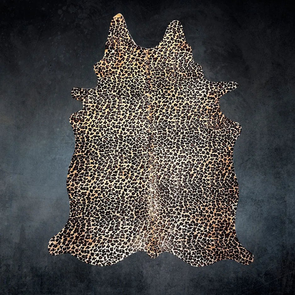 Leopard Print Cowhide Rug Size 5.5x 7 ft - 5244