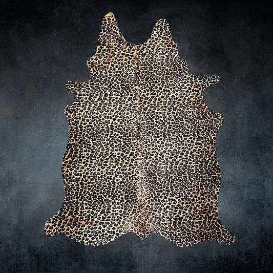 Leopard Print Cowhide Rug Size 5.5x 7 ft - 5244