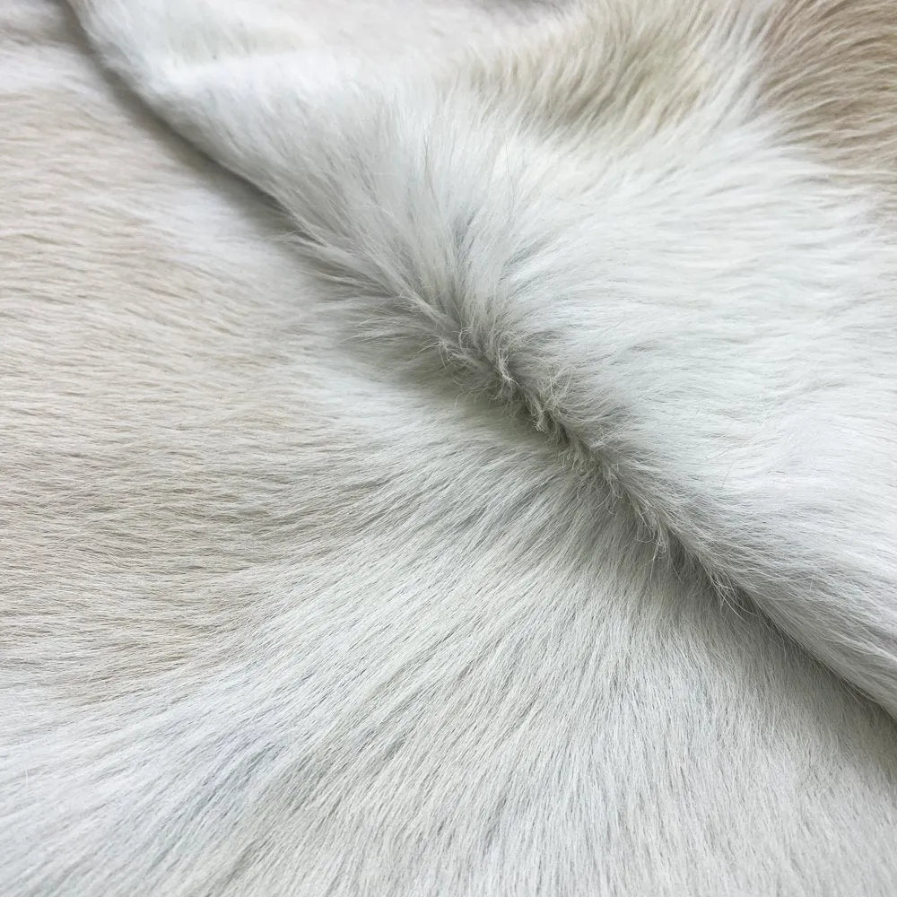 Light Beige and White Cowhide Rug XL