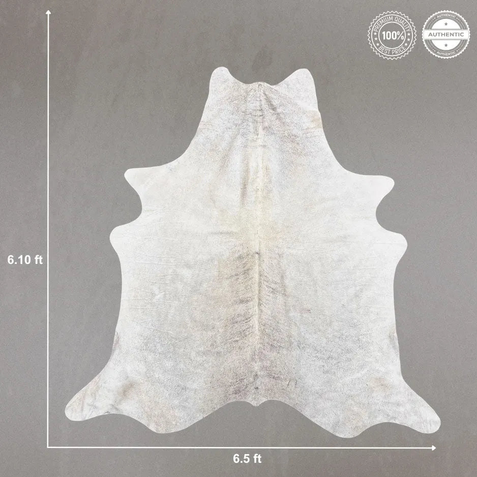 Light Gray Brindle Cowhide Rug Size 6.5x 6.10 ft - 5246