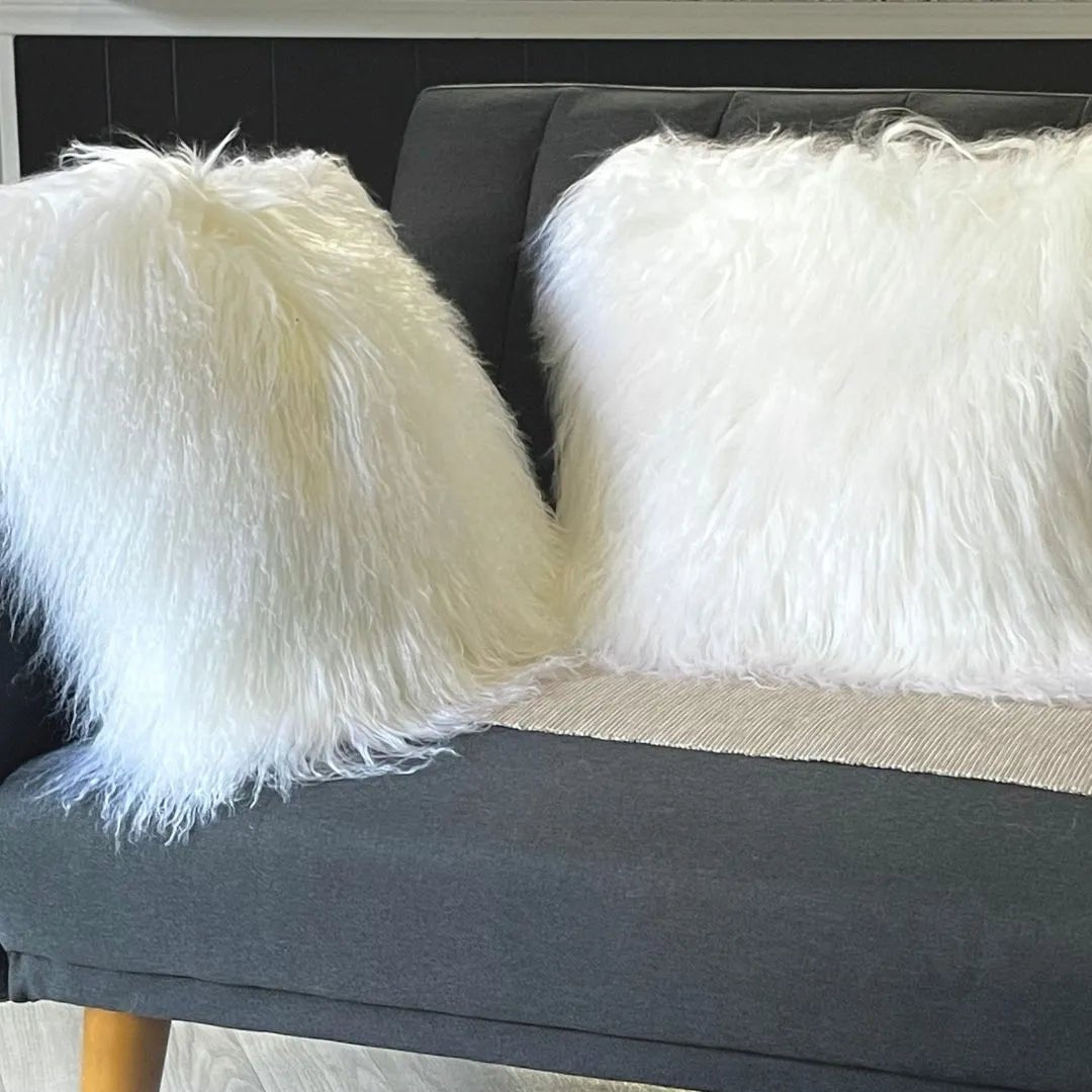 Mongolian Sheepskin Pillow Cover