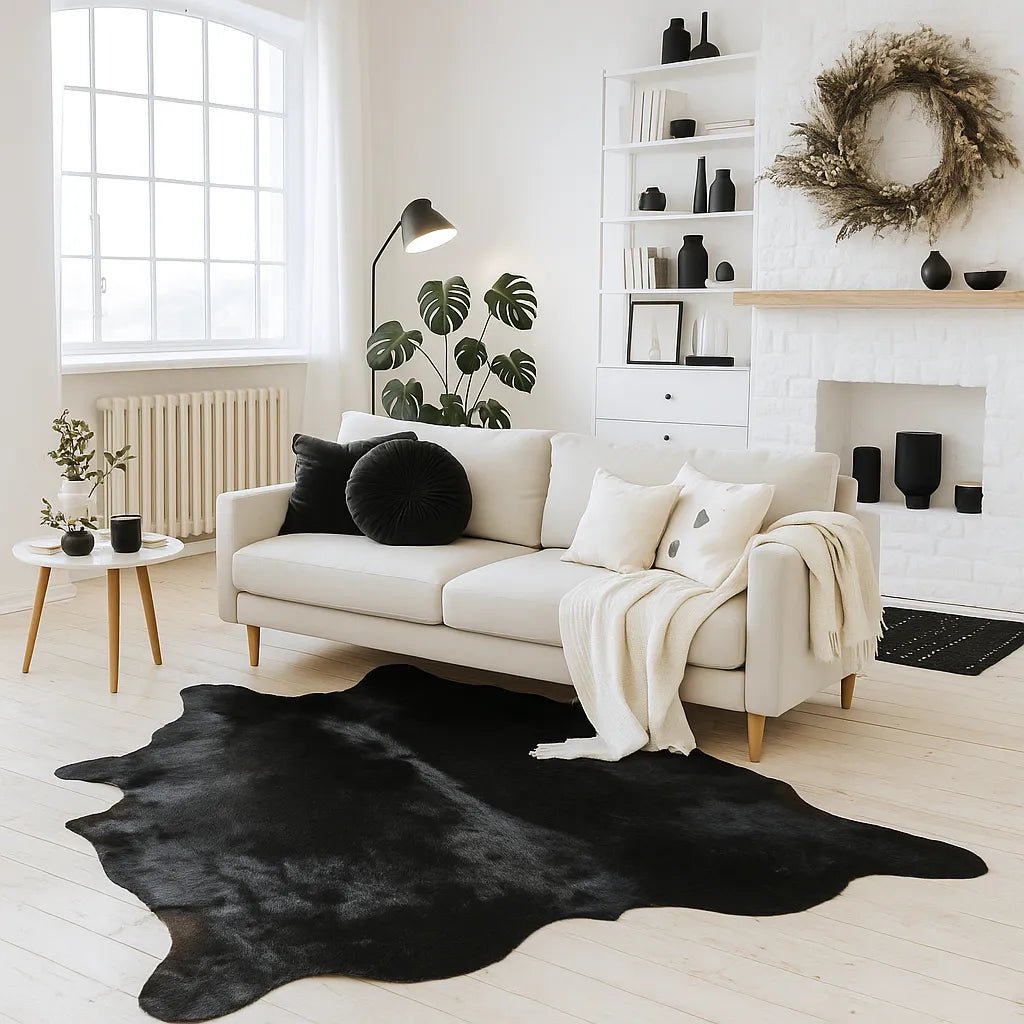 Natural Black Cowhide Rug