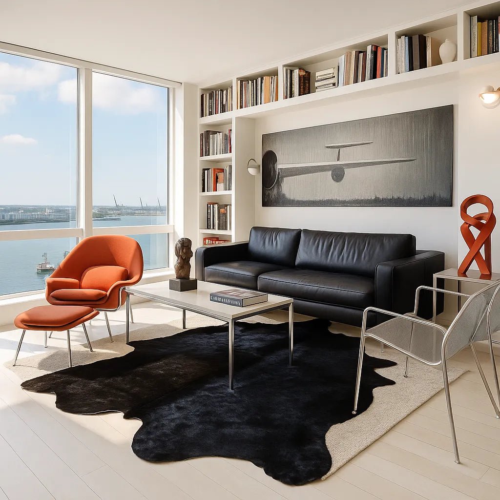 Natural Black Cowhide Rug