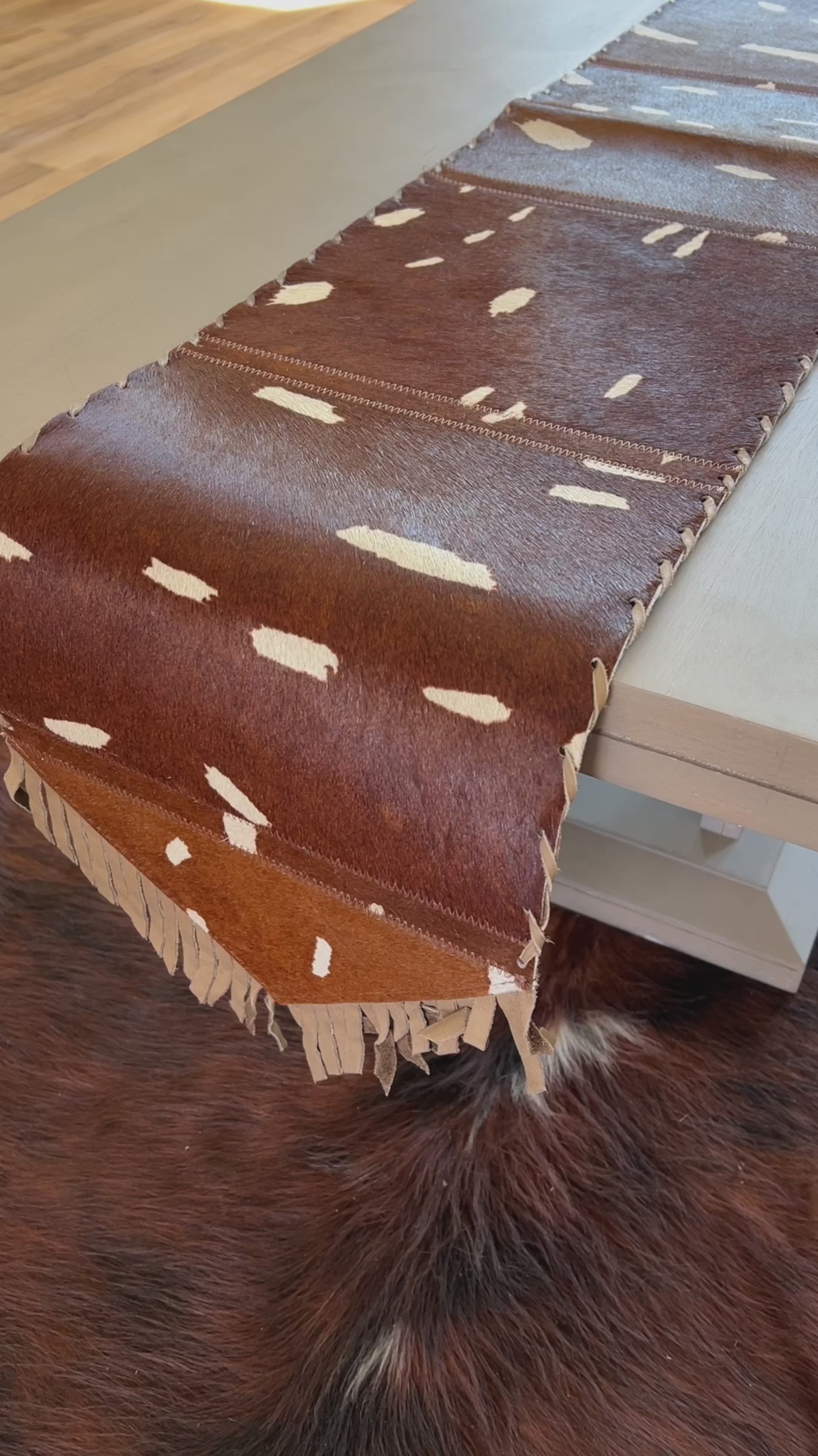 cowhide table runner