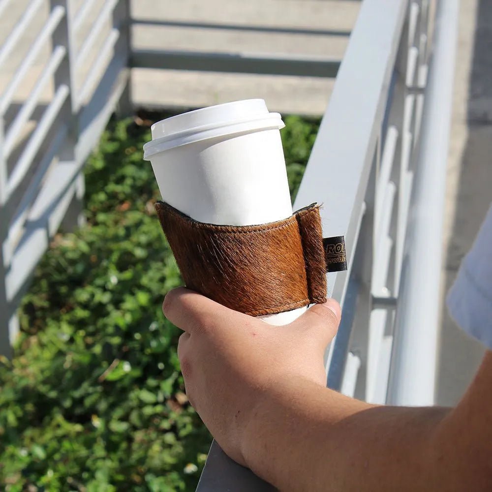 Rodeo Cowhide Cup Sleeve