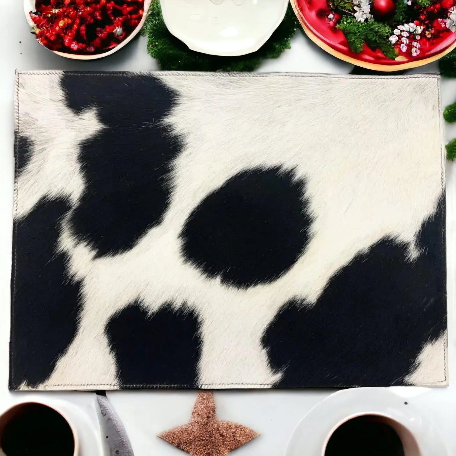 Rodeo cowhide placemats