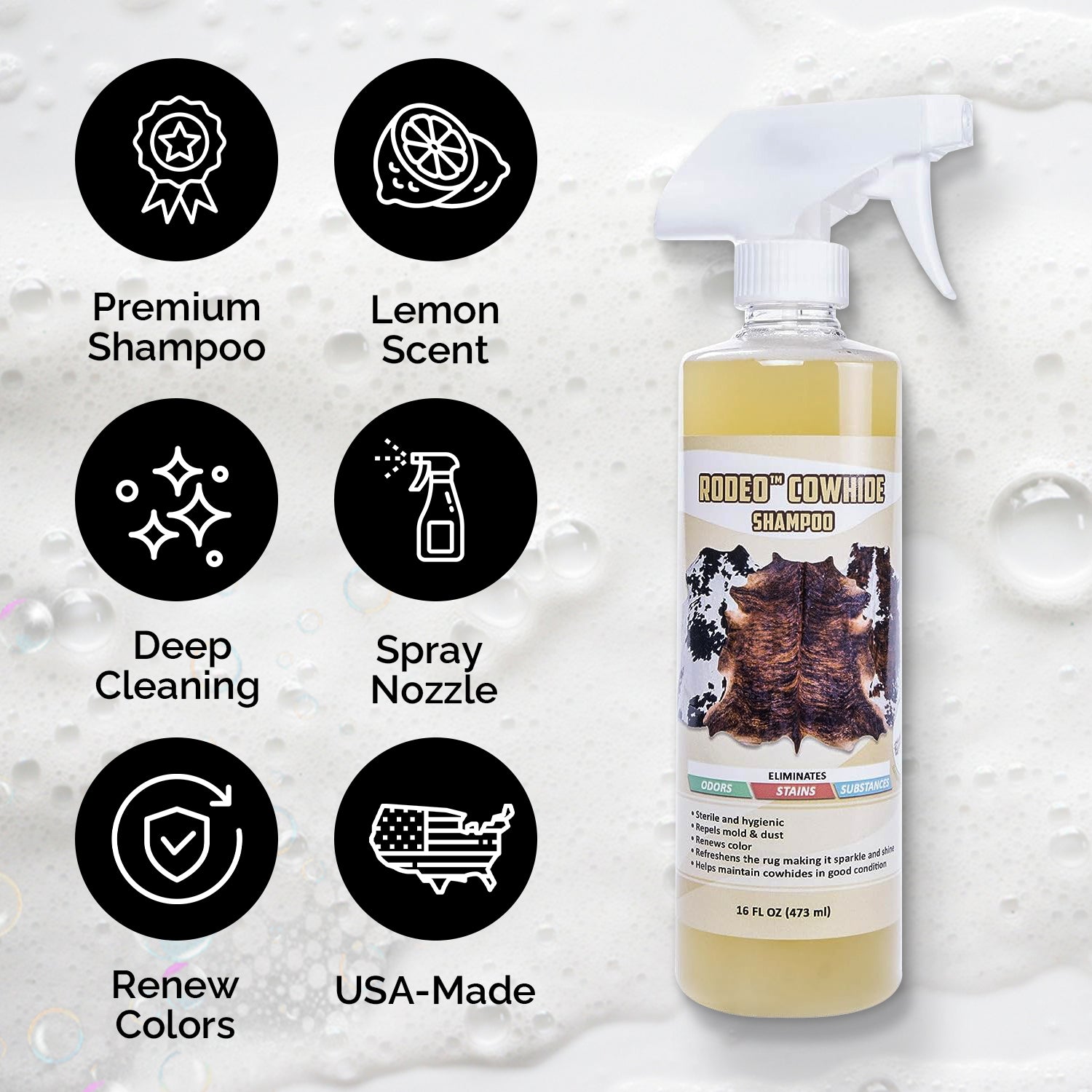 Rodeo Cowhide Shampoo Rug Cleaner - Rodeo Cowhide Rugs