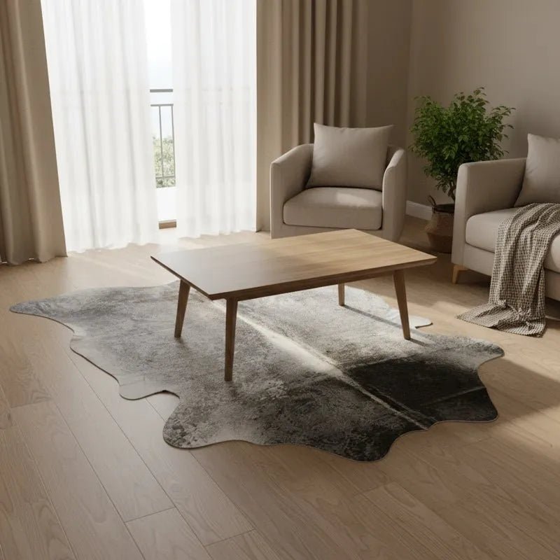 Rustic Gray Cowhide Rug Size 5.11x 7.4 ft - 5297J