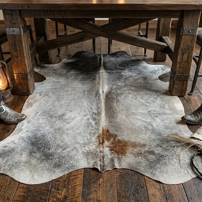 Rustic Gray Cowhide Rug Size 5.11x 7.4 ft - 5297J