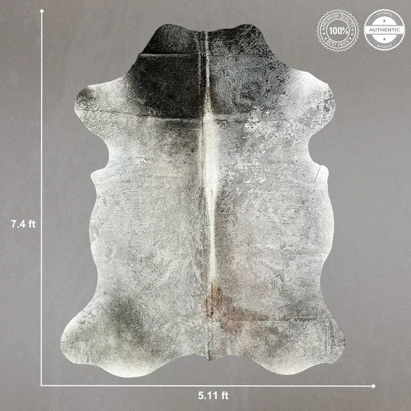 Rustic Gray Cowhide Rug Size 5.11x 7.4 ft - 5297J