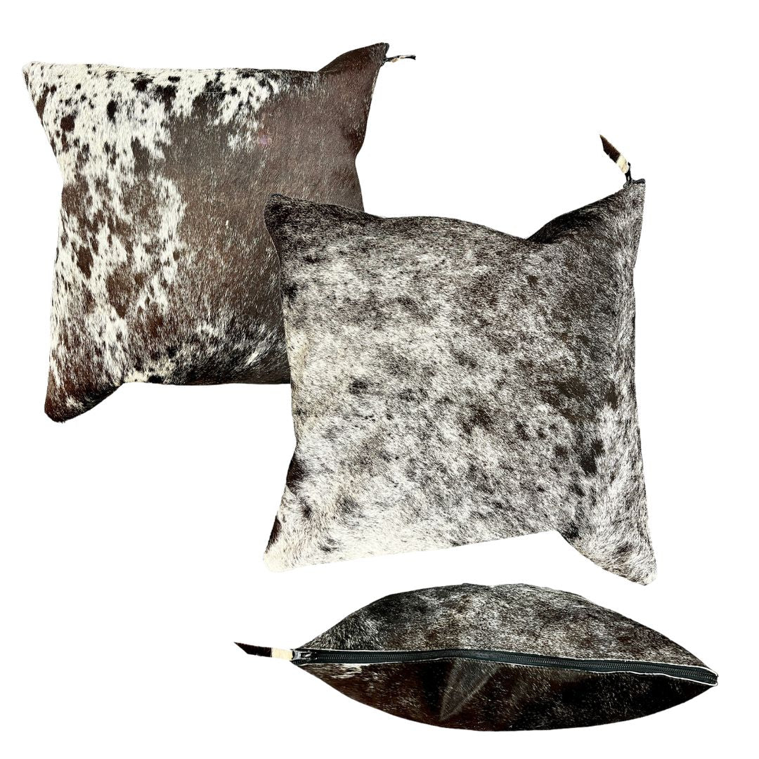 Salt and Pepper Cowhide Pillow - Rodeo Cowhide Rugs12x22 in