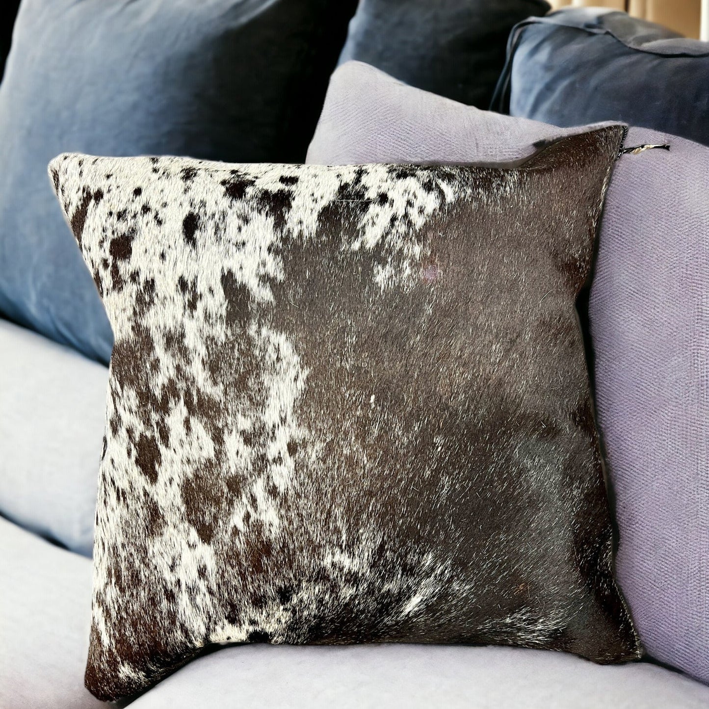 Salt and Pepper Cowhide Pillow - Rodeo Cowhide Rugs12x22 in