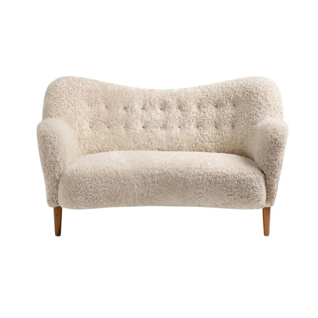 Scandinavian Sheepskin Sofa Loveseat