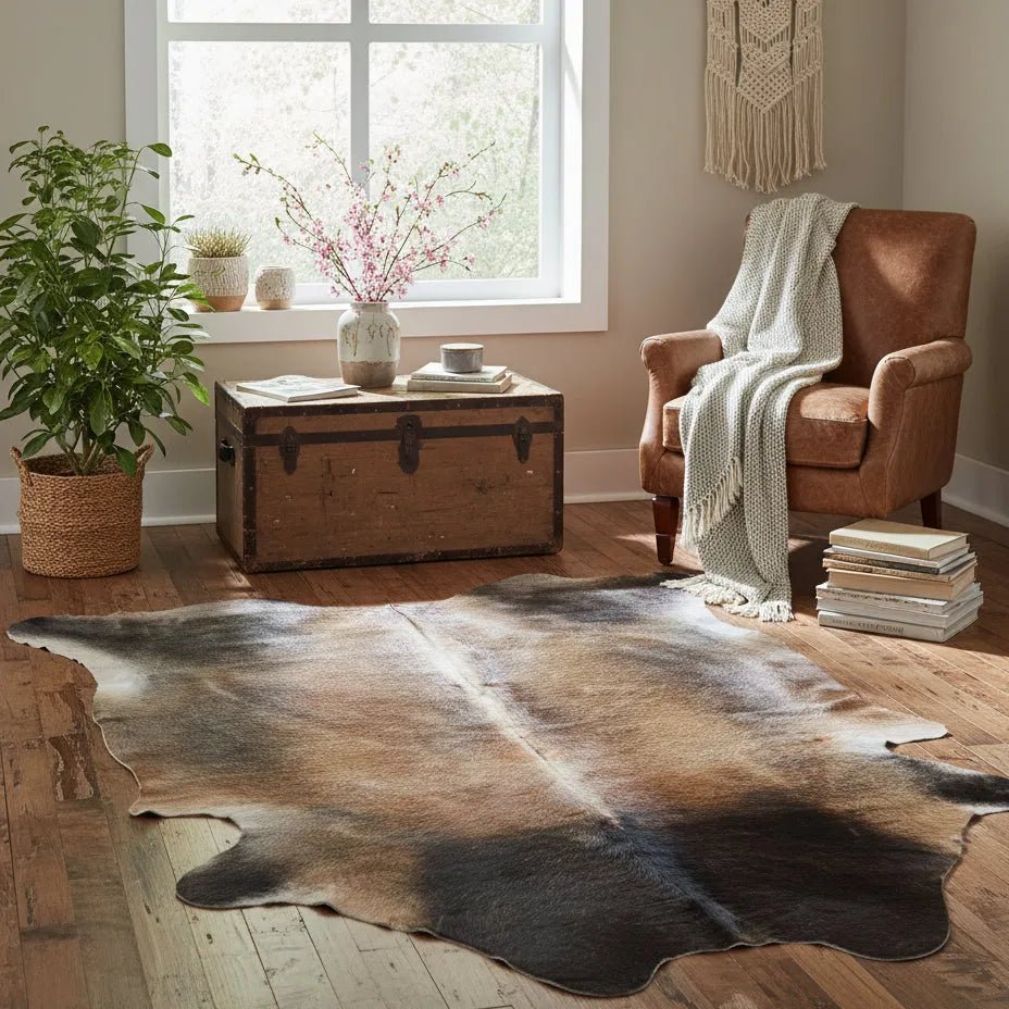 Smoked Canyon Cowhide Rug Size 5.5x 6.10 ft - 5295J