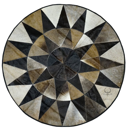 Star Round Cowhide Patchwork - Rodeo Cowhide Rugs