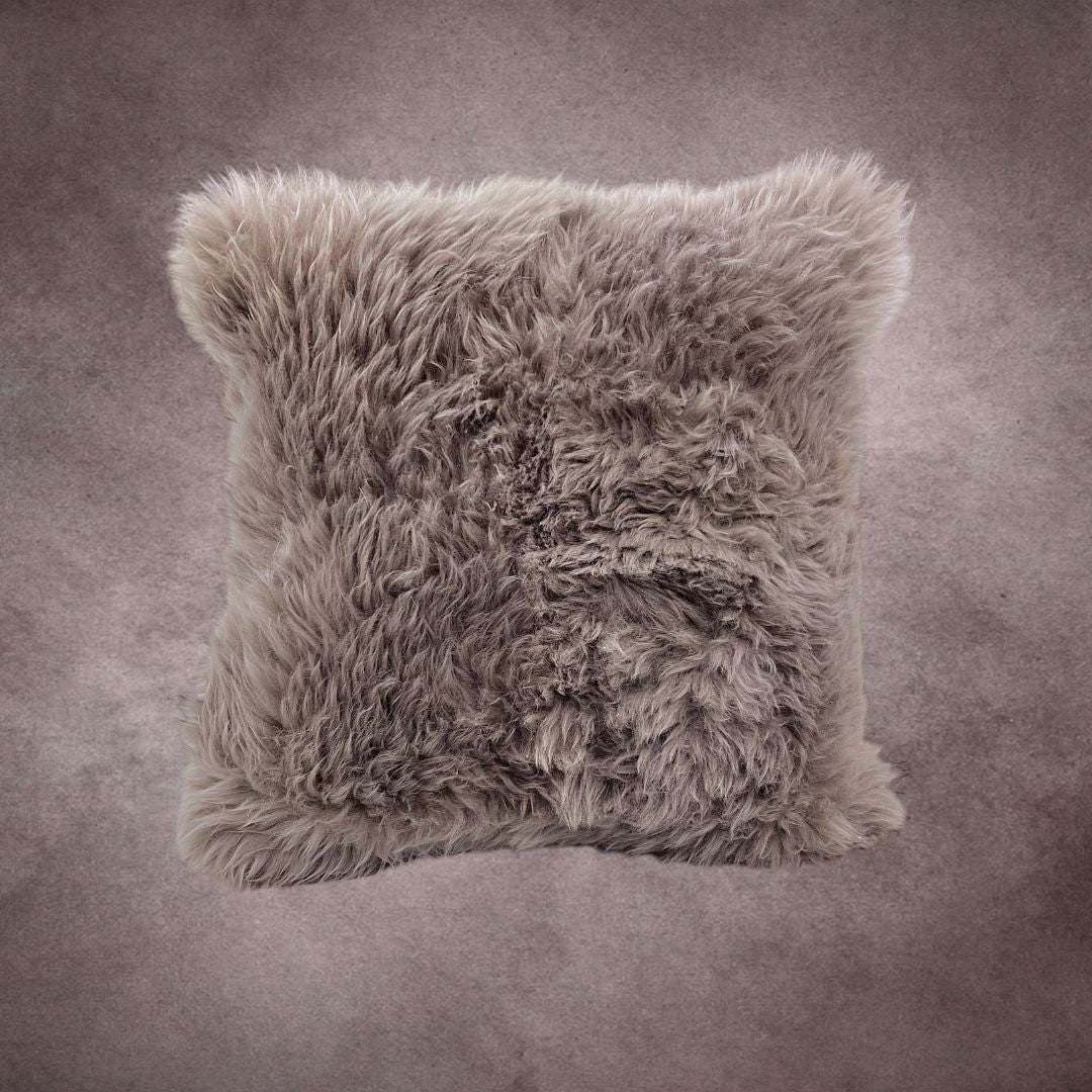 Taupe Sheepskin Pillow Cover - PL140