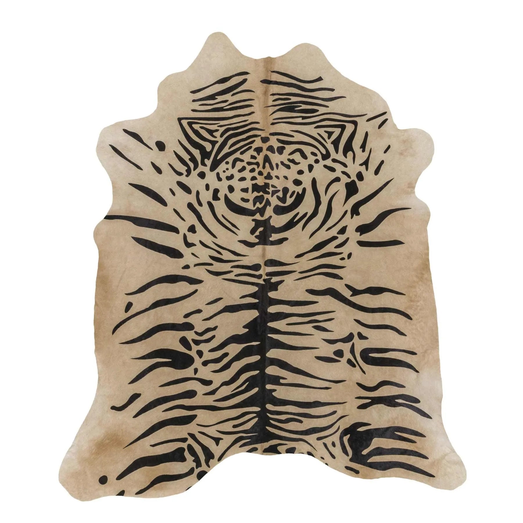 Tiger Print Cowhide Rug