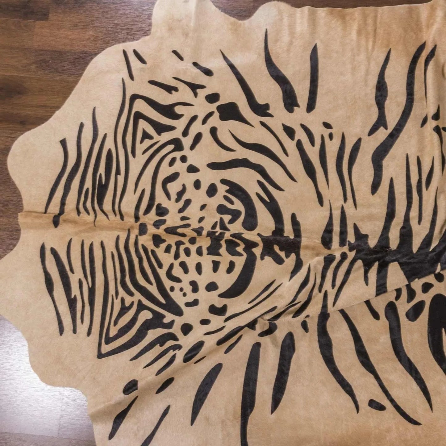 Tiger Print Cowhide Rug