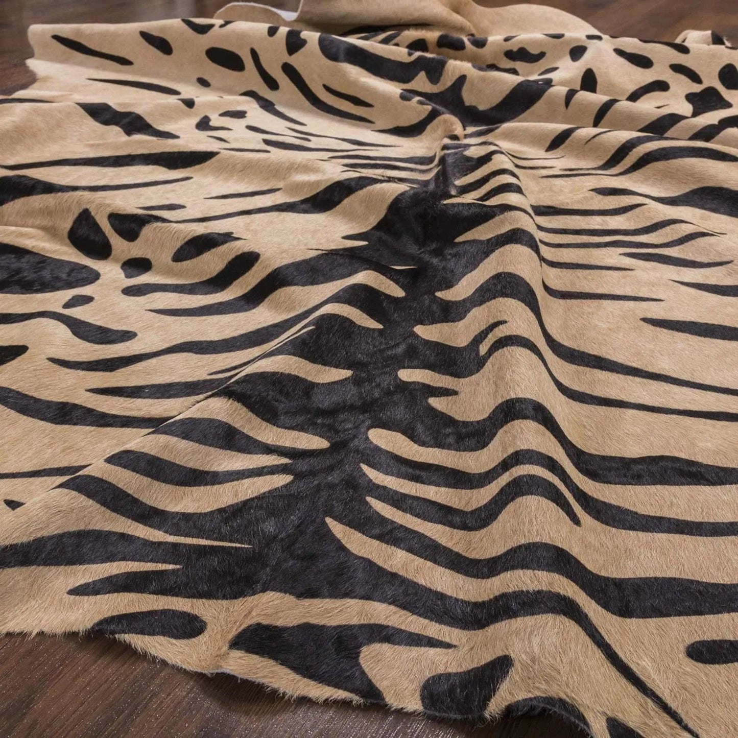 Tiger Print Cowhide Rug