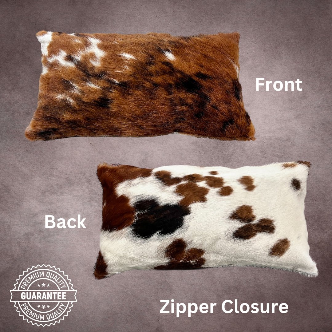 Tricolor Cowhide Pillow Cover - PL054 - Rodeo Cowhide Rugs