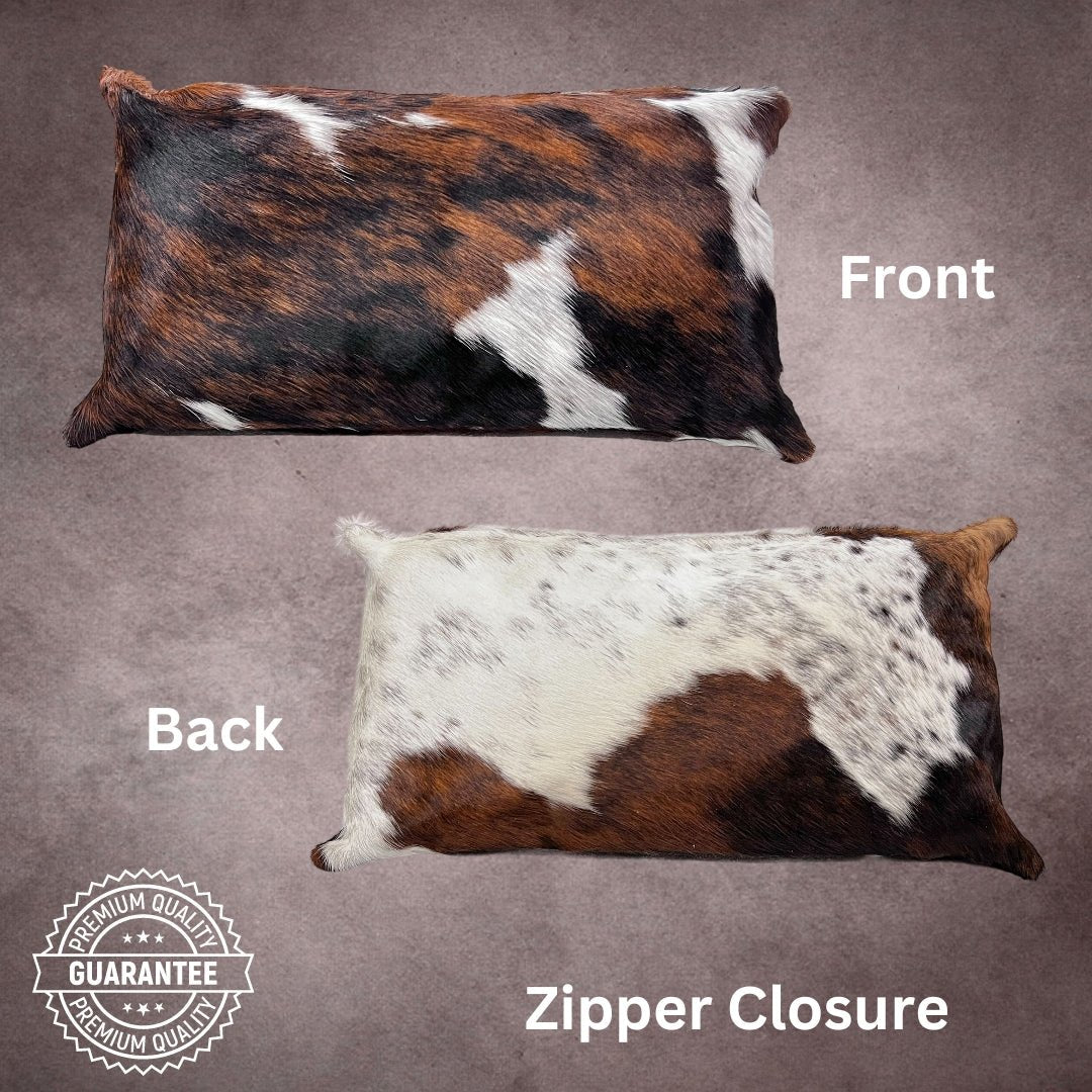 Tricolor Cowhide Pillow Cover - PL056 - Rodeo Cowhide Rugs